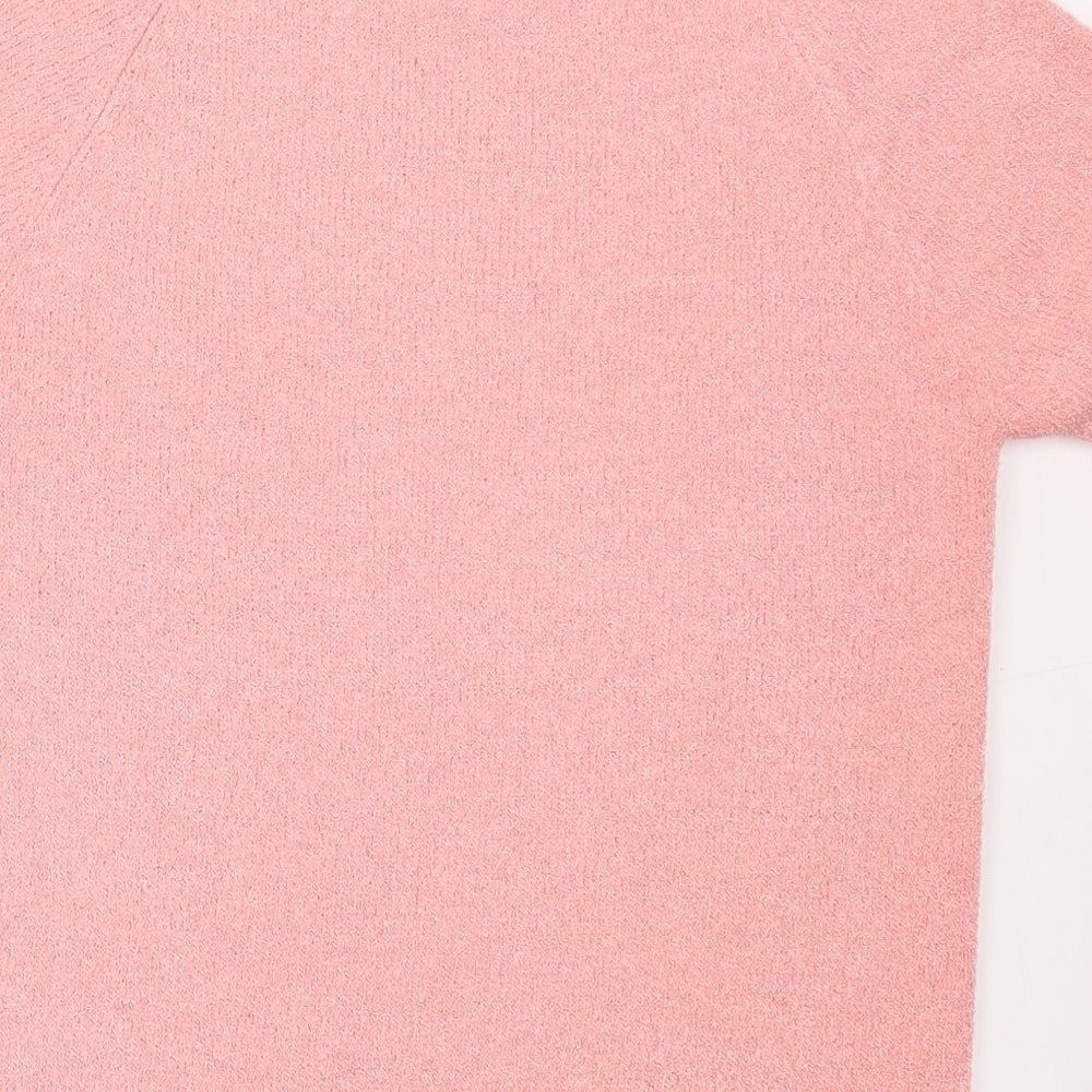 Berkertex Womens Pink Acrylic Basic T-Shirt Size 10 Crew Neck