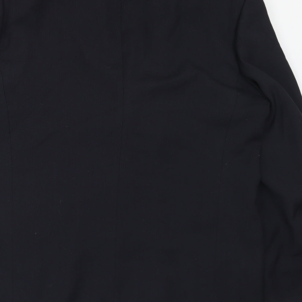David Moss Mens Black Polyester Jacket Suit Jacket Size 44