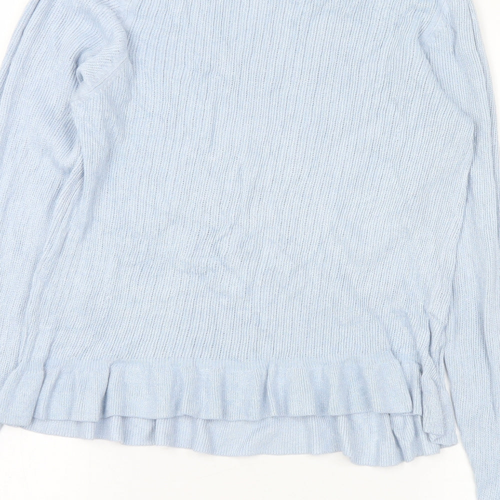 Select Womens Blue Crew Neck Viscose Pullover Jumper Size 18