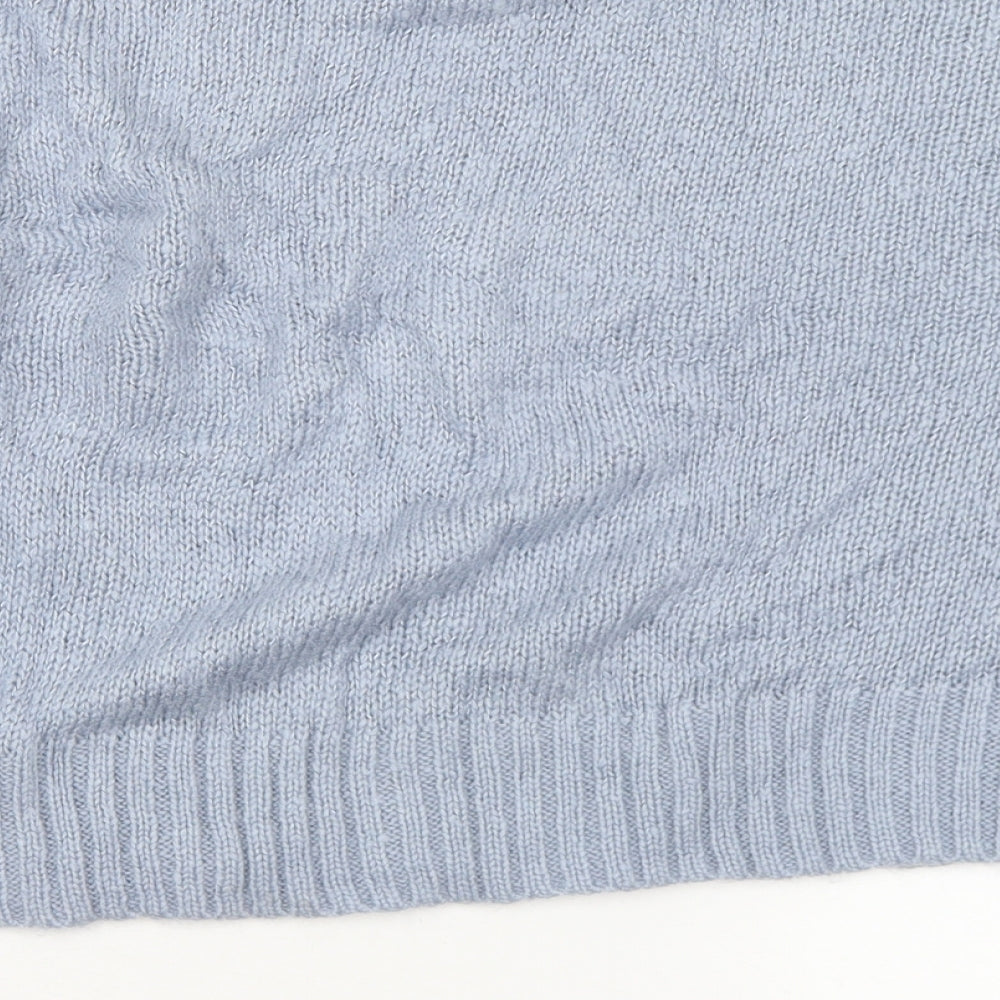 New Look Womens Blue Crew Neck Acrylic Pullover Jumper Size S