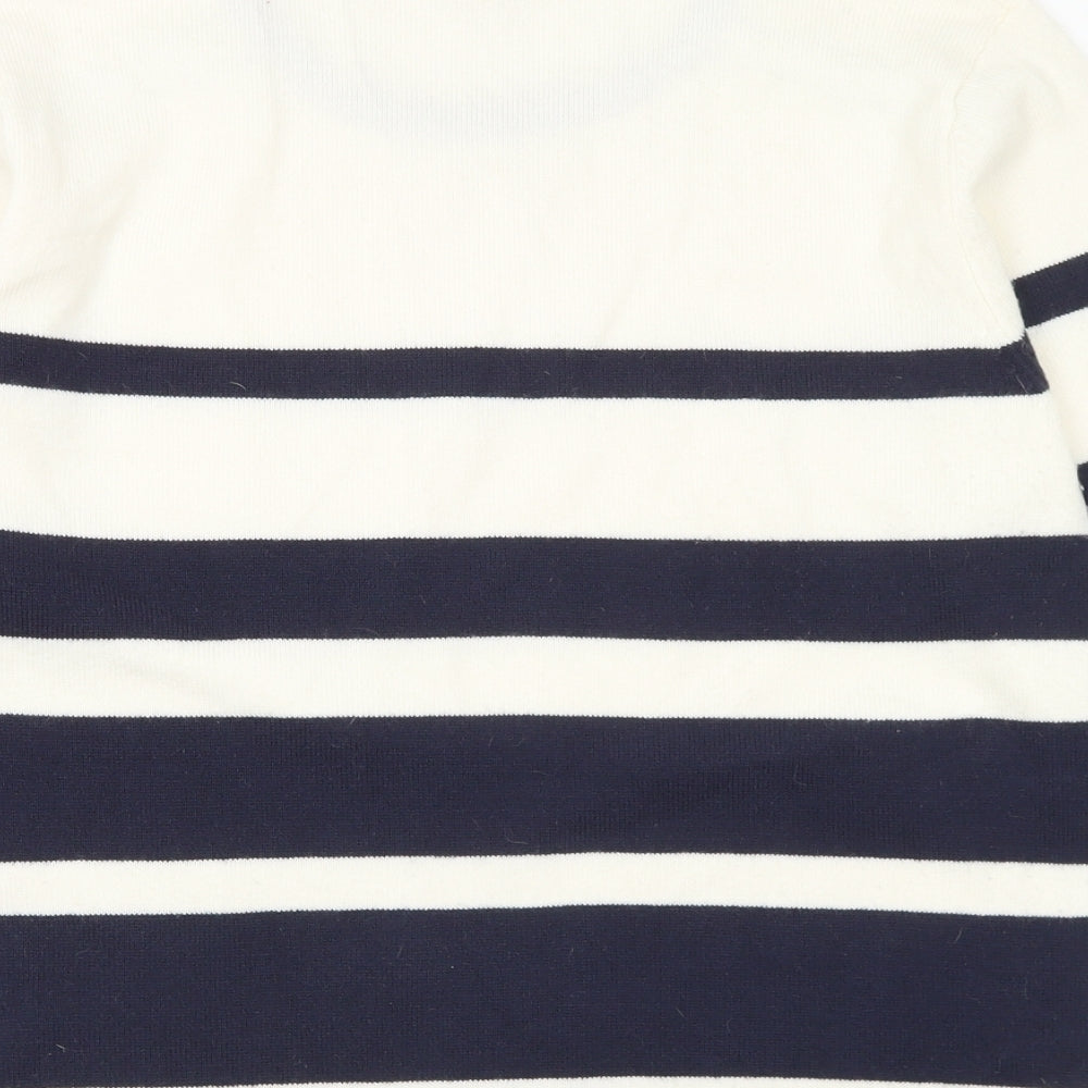 Paramour Womens Blue Round Neck Striped Acrylic Pullover Jumper Size M