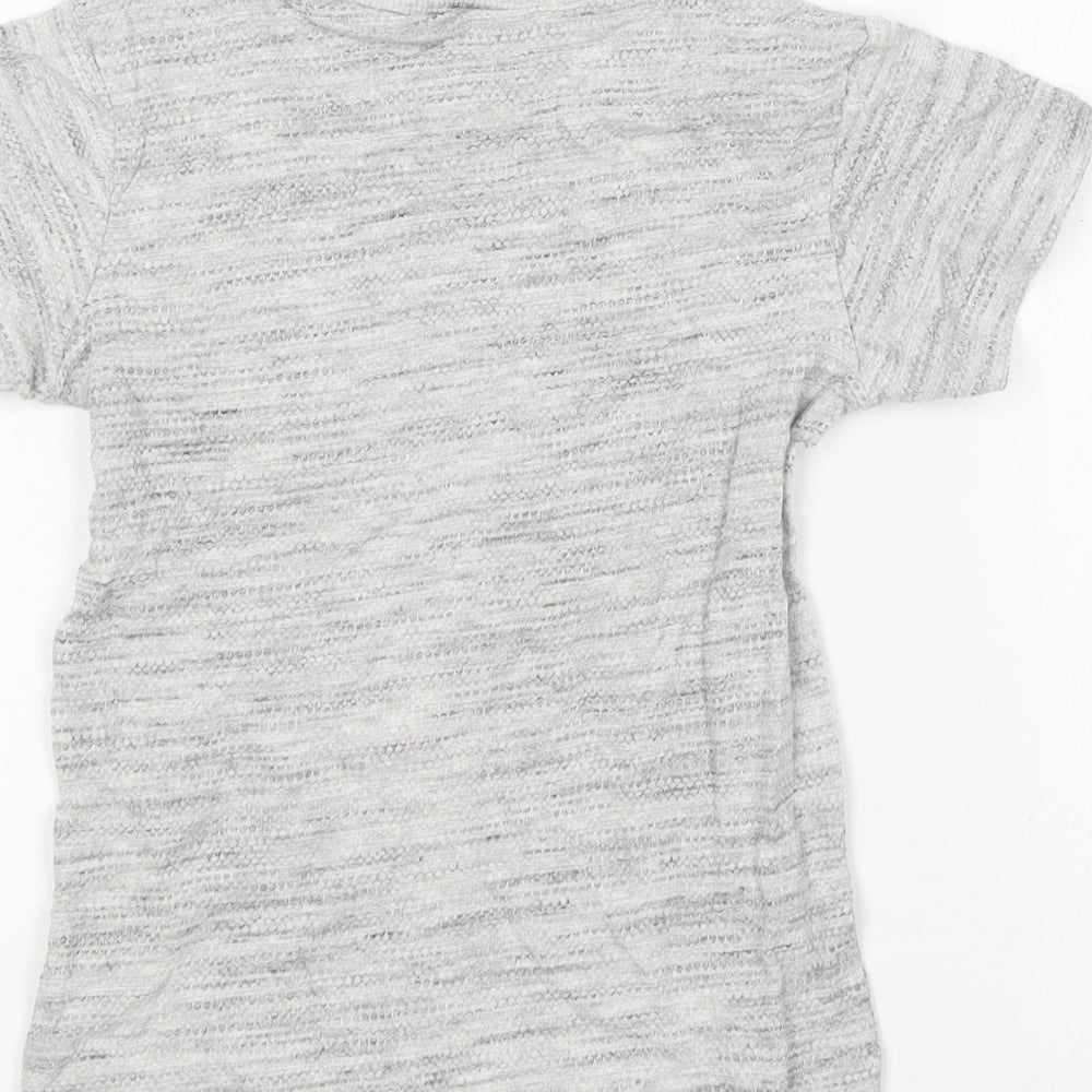Matalan Boys Grey Cotton Basic T-Shirt Size 4 Years Round Neck