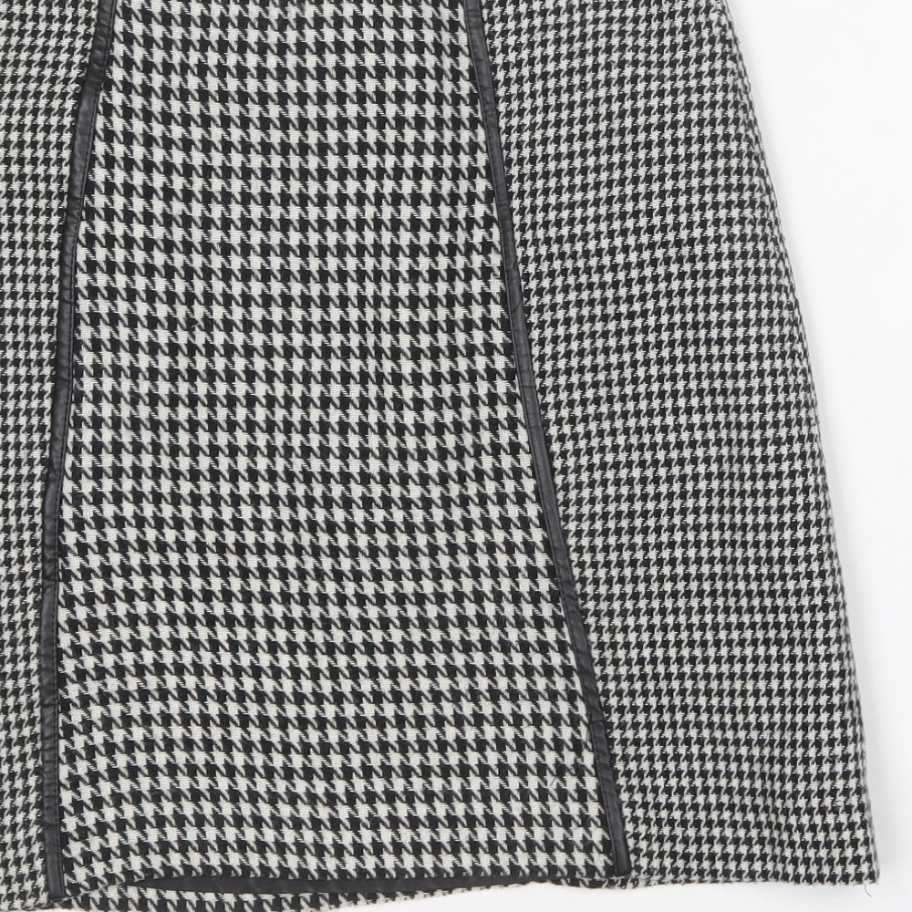 Wallis Womens Black Houndstooth Acrylic Mini Skirt Size 8