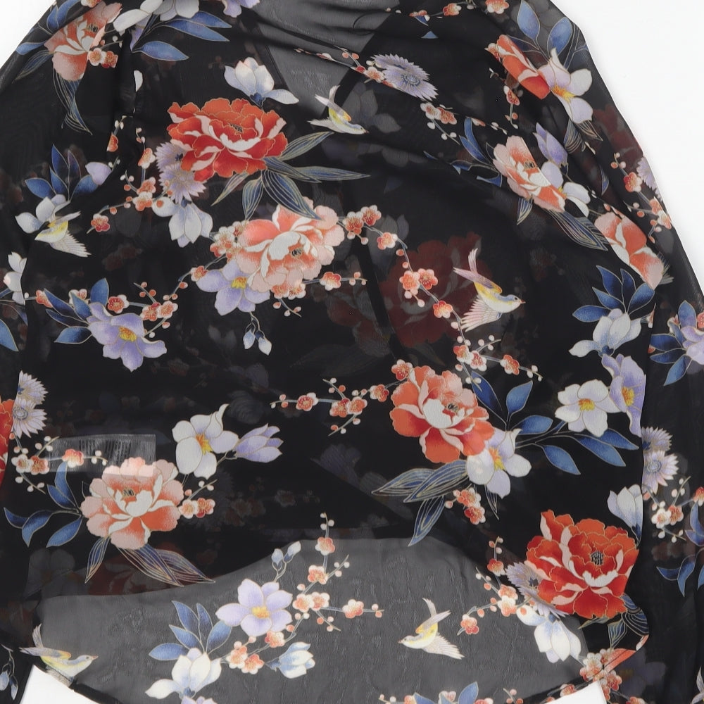 New Look Womens Multicoloured Floral Polyester Basic Blouse Size 8 V-Neck