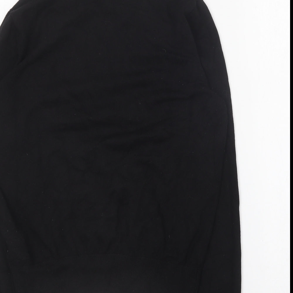 H&M Womens Black Round Neck Viscose Pullover Jumper Size S