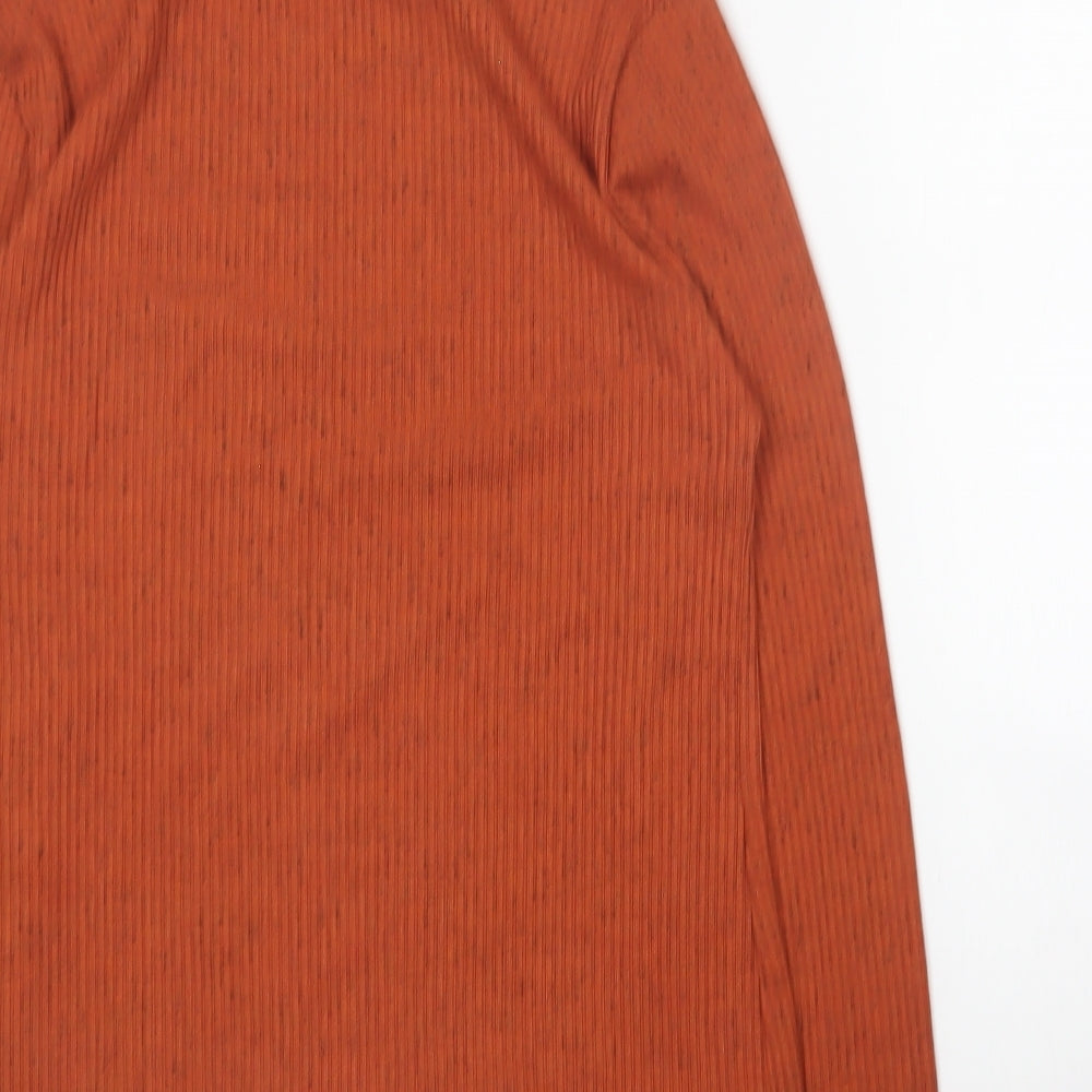 Papaya Womens Orange Crew Neck Polyester Pullover Jumper Size 12