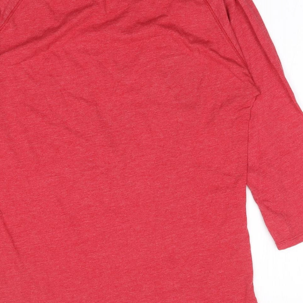 Clockhouse Womens Red Cotton Jersey T-Shirt Size L Round Neck