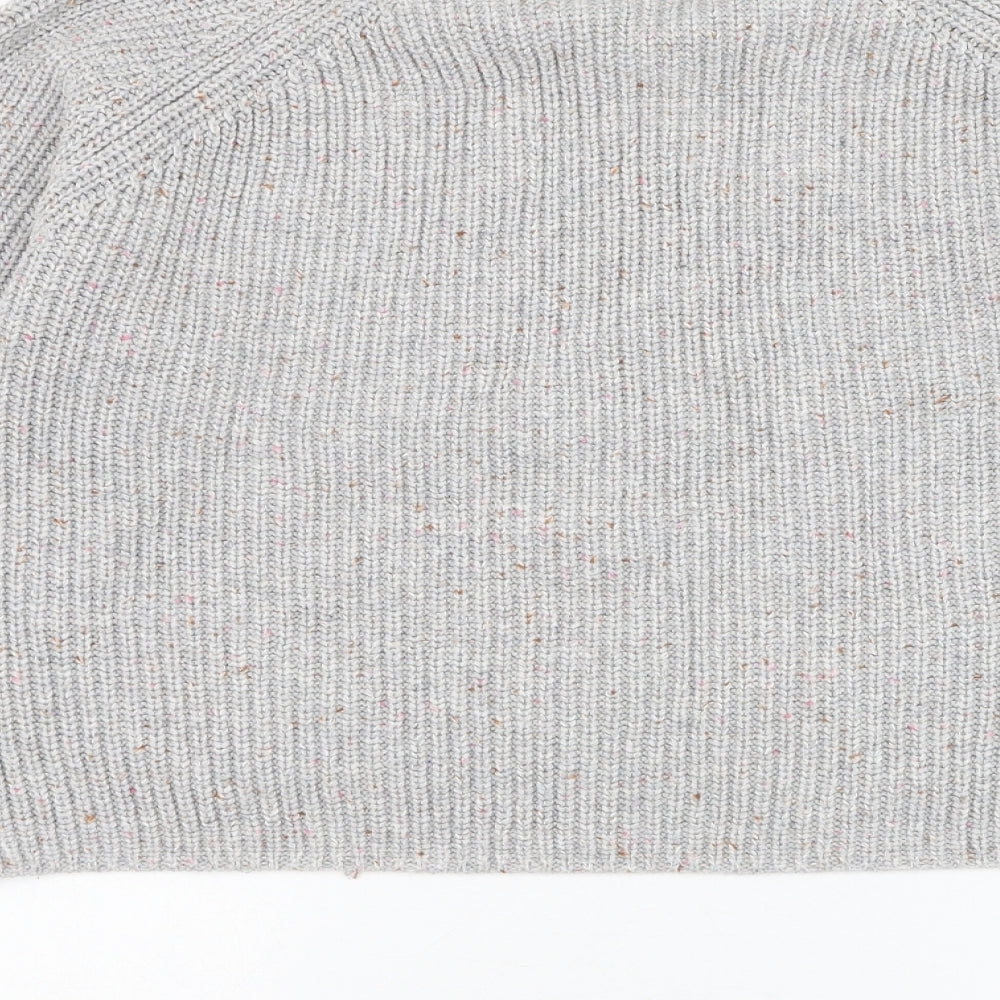 NEXT Womens Grey Mock Neck Acrylic Pullover Jumper Size M