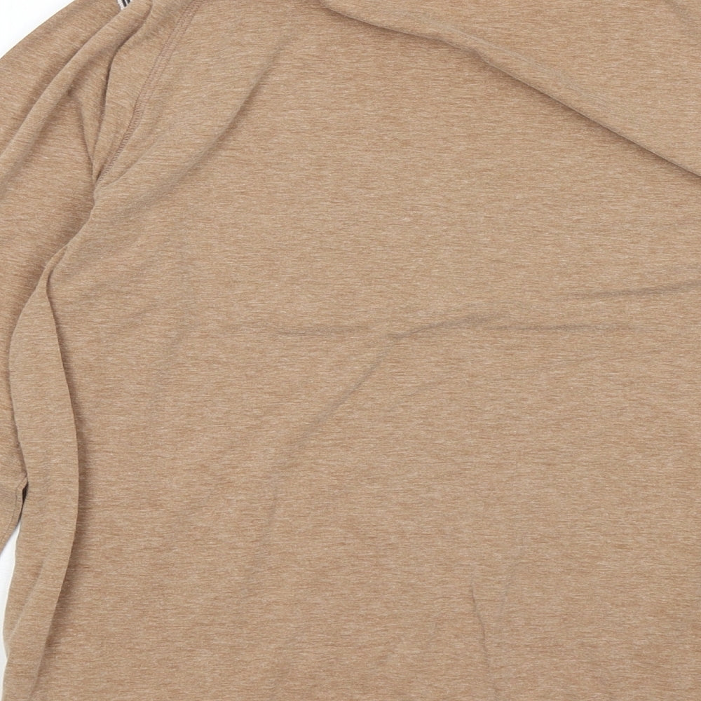 Marks & Spencer Womens Brown Round Neck Cotton Pullover Jumper Size 12 - Tiger