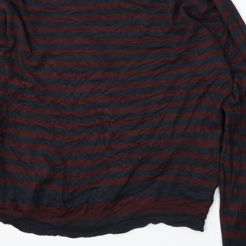 Cedarwood State Womens Multicoloured Round Neck Striped Acrylic Pullover Jumper Size XL