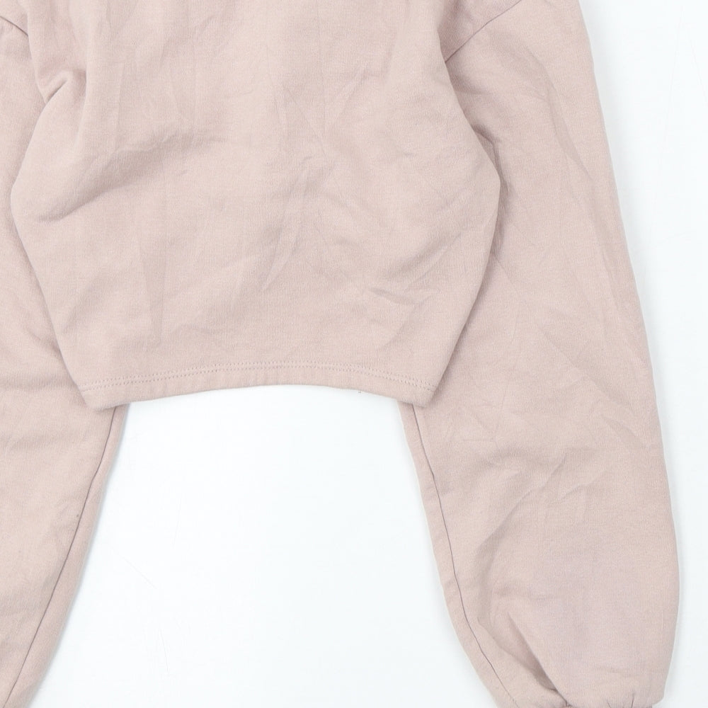 H&M Womens Pink Round Neck Cotton Pullover Jumper Size XS