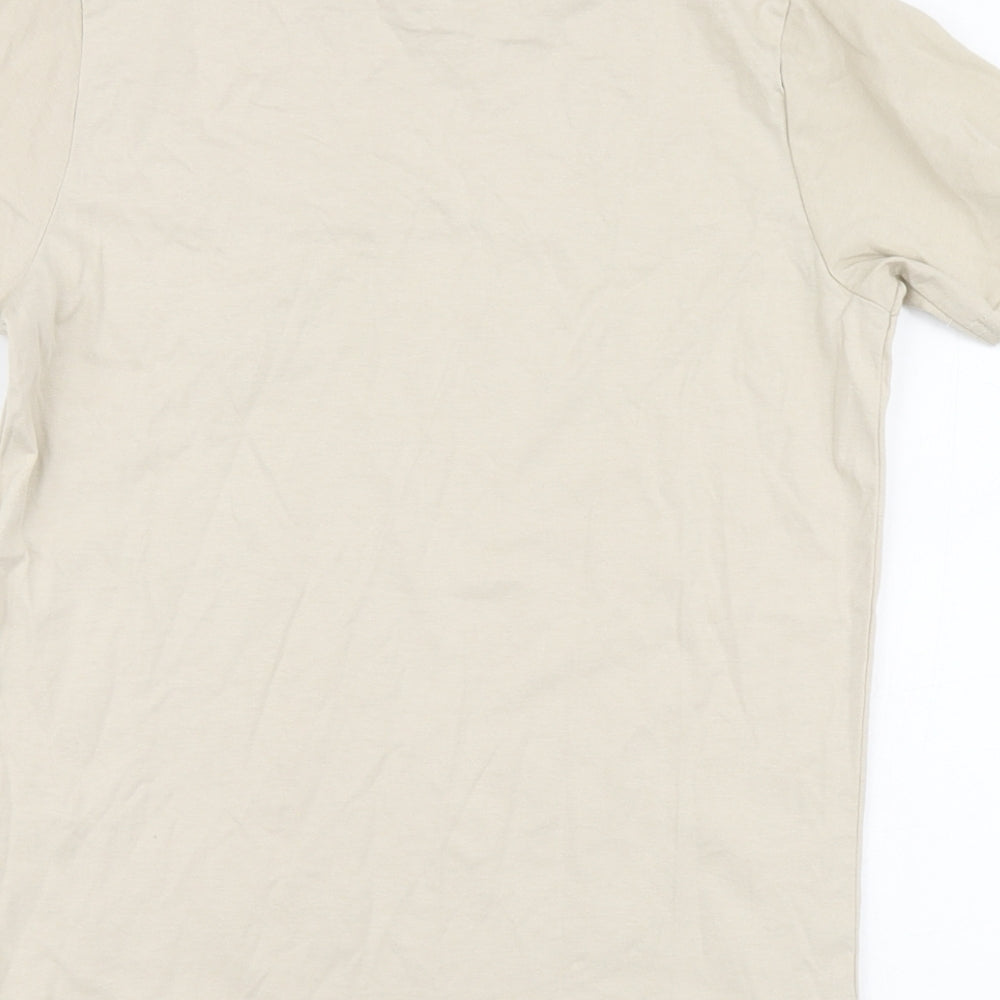 George Boys Beige Cotton Basic Polo Size 9-10 Years Round Neck