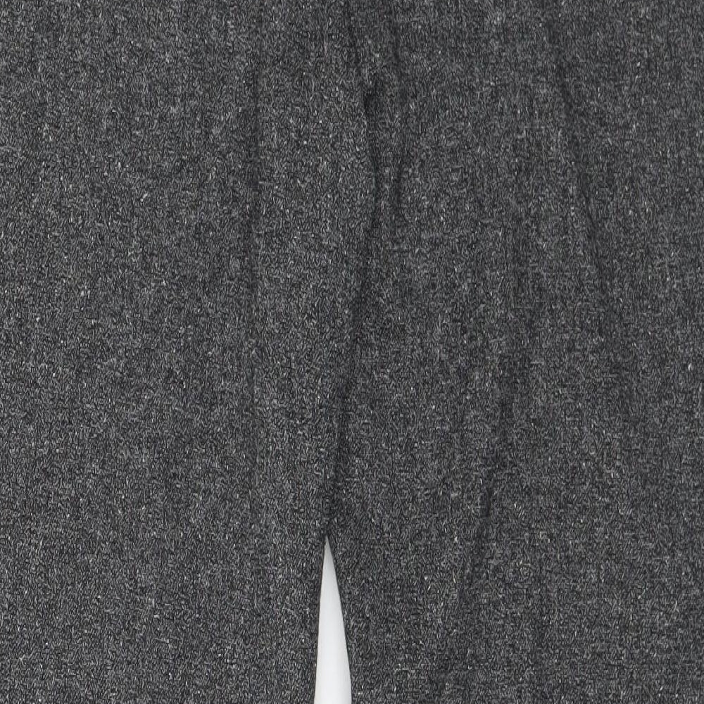 M&Co Womens Grey Polyester Trousers Size 14 L30 in Regular Hook & Eye