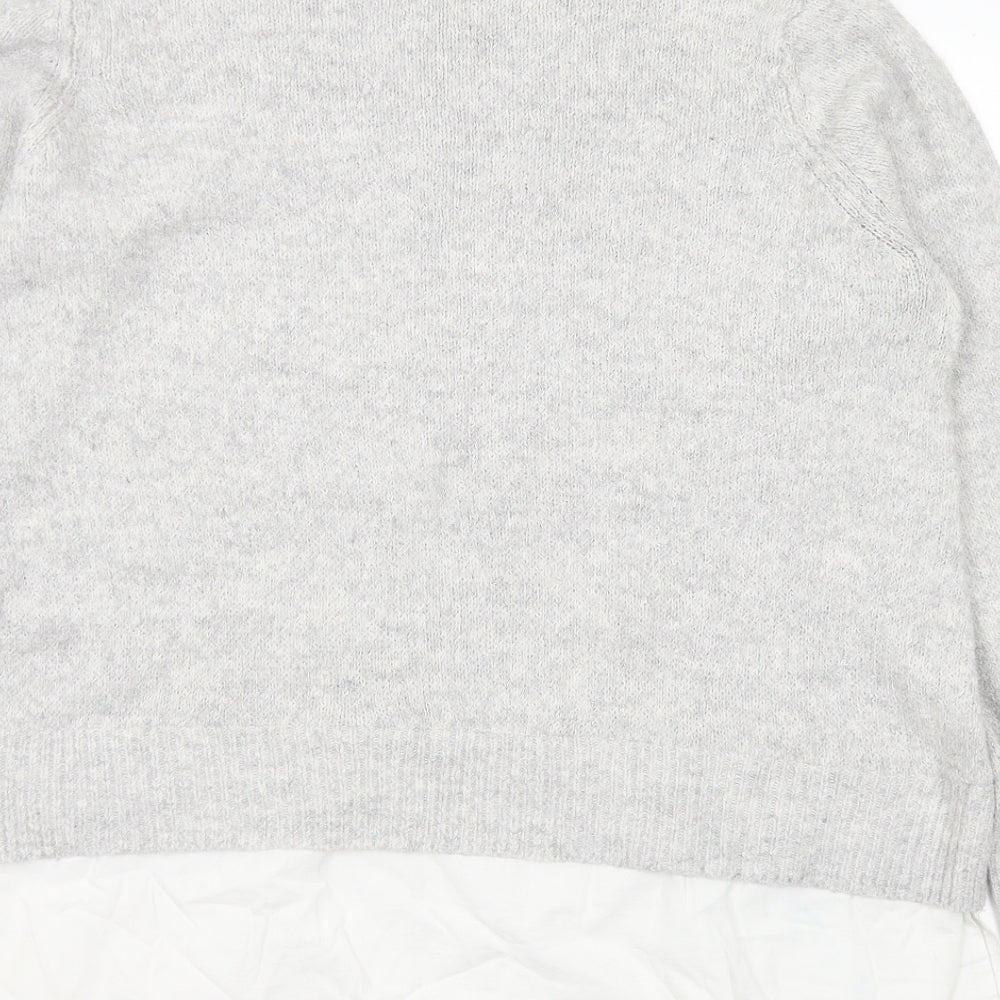 Matalan Womens Grey Mock Neck Acrylic Pullover Jumper Size L
