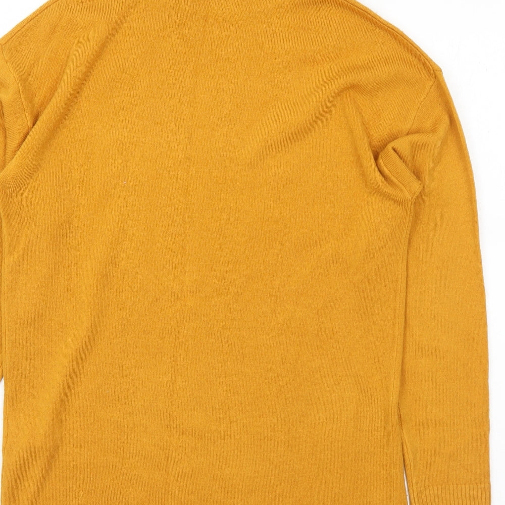 Pep&Cp Womens Yellow Roll Neck Acrylic Pullover Jumper Size 10