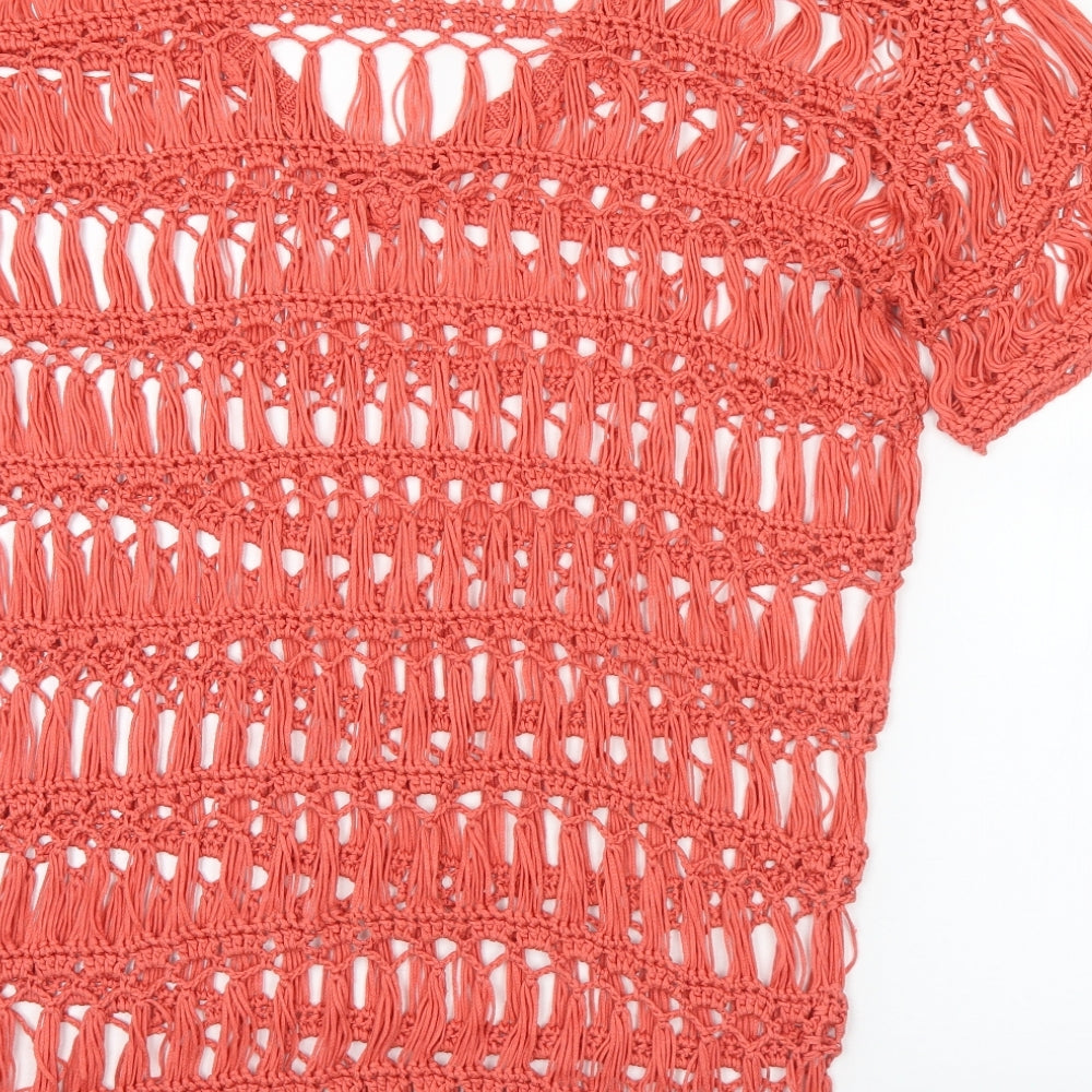 Dorothy Perkins Womens Red V-Neck Acrylic Pullover Jumper Size L