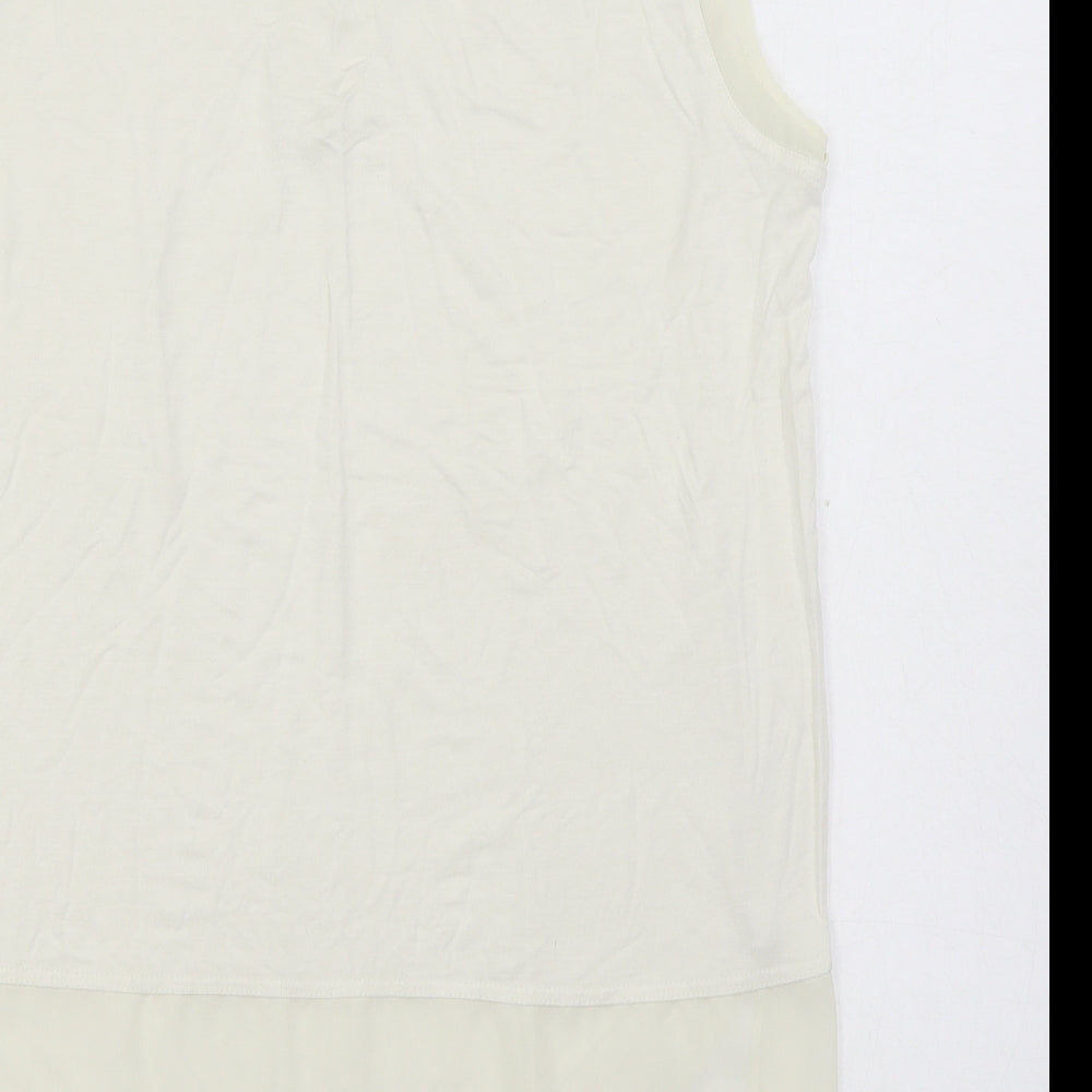 Rose & Olive Womens White Elastane Basic Blouse Size M Boat Neck