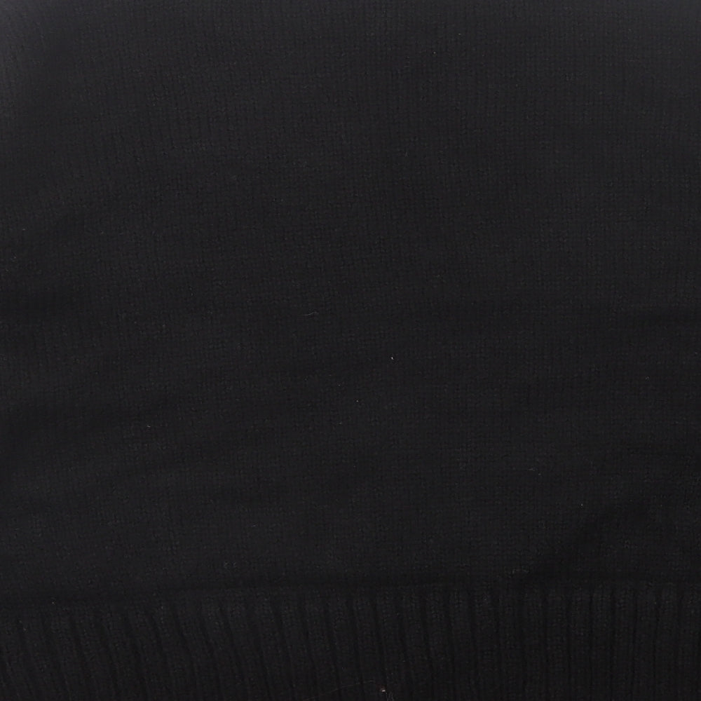 New Look Womens Black Crew Neck Acrylic Pullover Jumper Size M