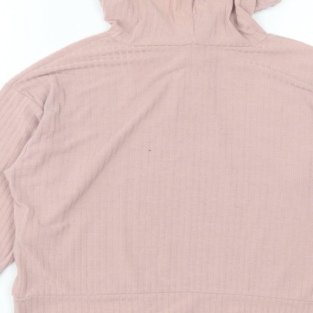 New Look Womens Pink Polyester Pullover Hoodie Size M Pullover