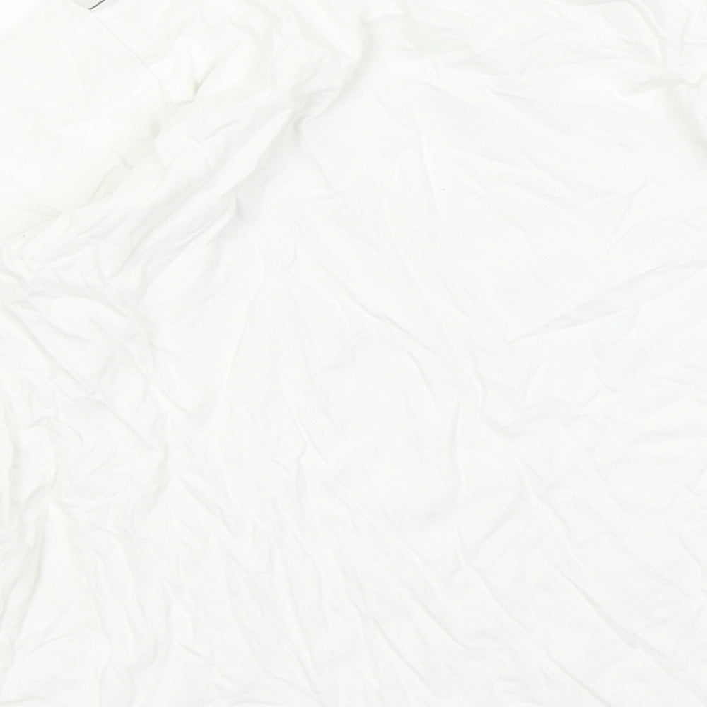 TOM TAILOR Boys White Cotton Basic T-Shirt Size 8-9 Years Round Neck