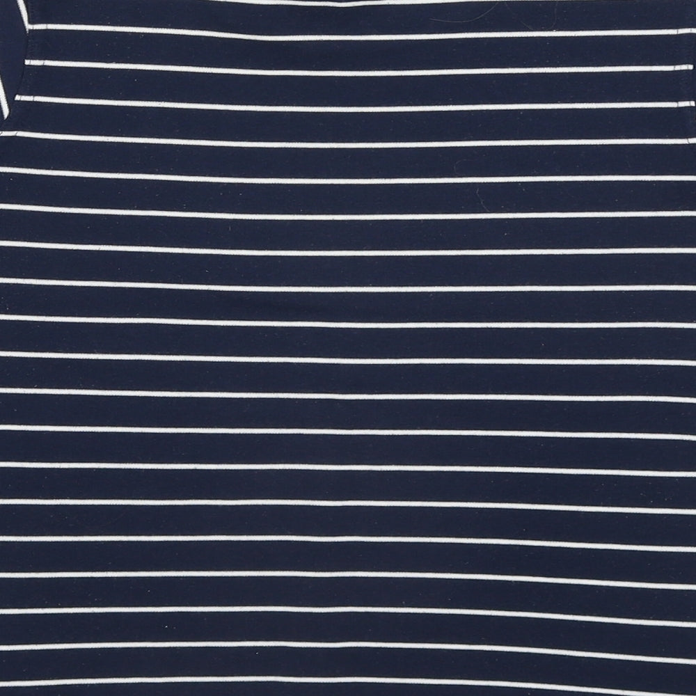 New Look Womens Blue Round Neck Striped Polyester Pullover Jumper Size 14