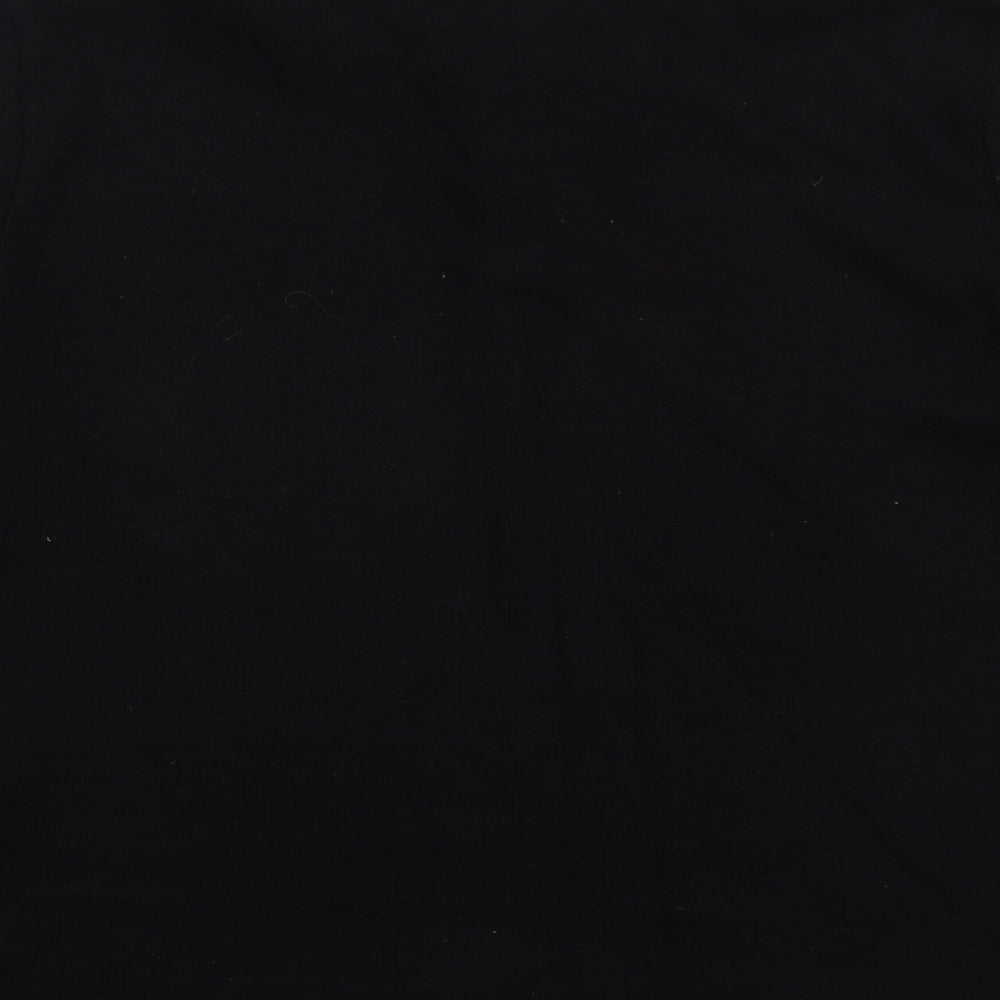 Zara Womens Black Collared Viscose Pullover Jumper Size L