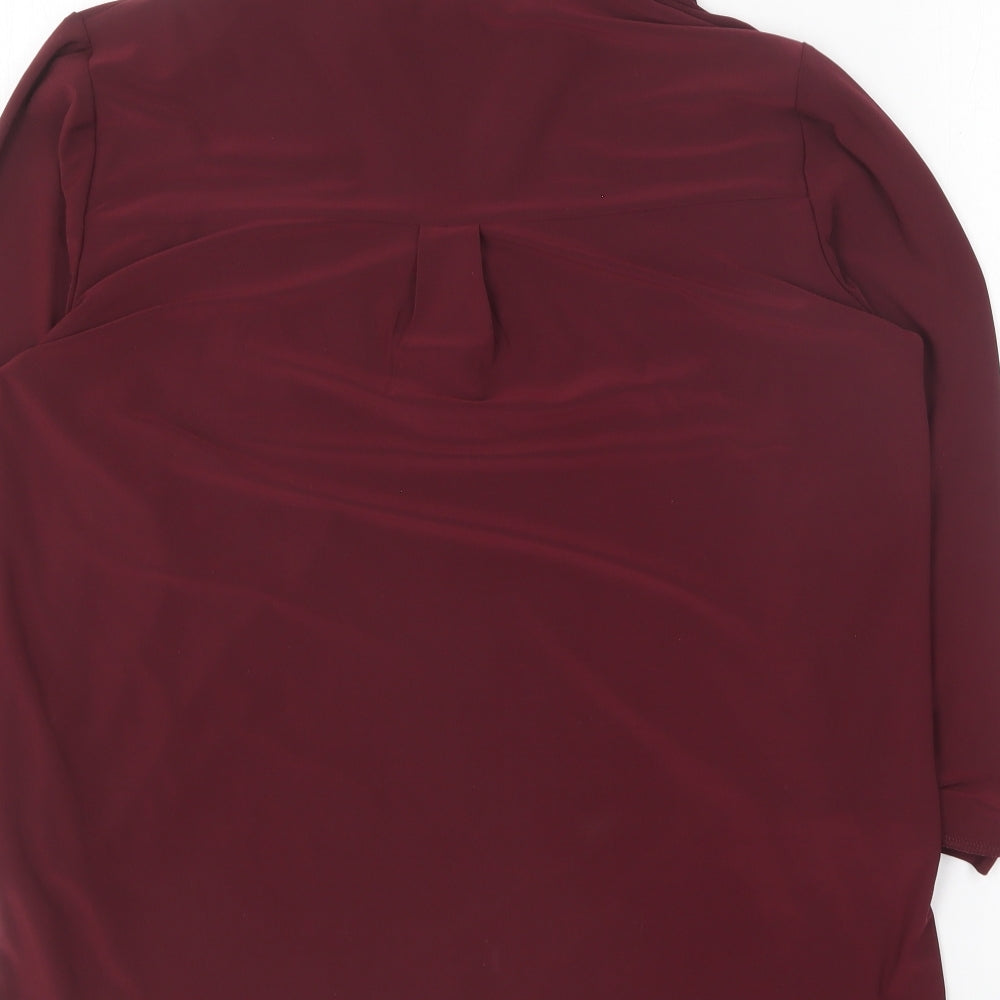 Dorothy Perkins Womens Purple Polyester Basic Blouse Size 8 Collared