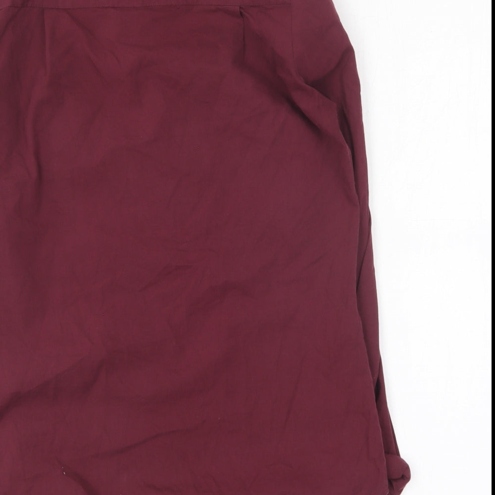 NEXT Womens Purple Cotton Basic Button-Up Size 8 Collared