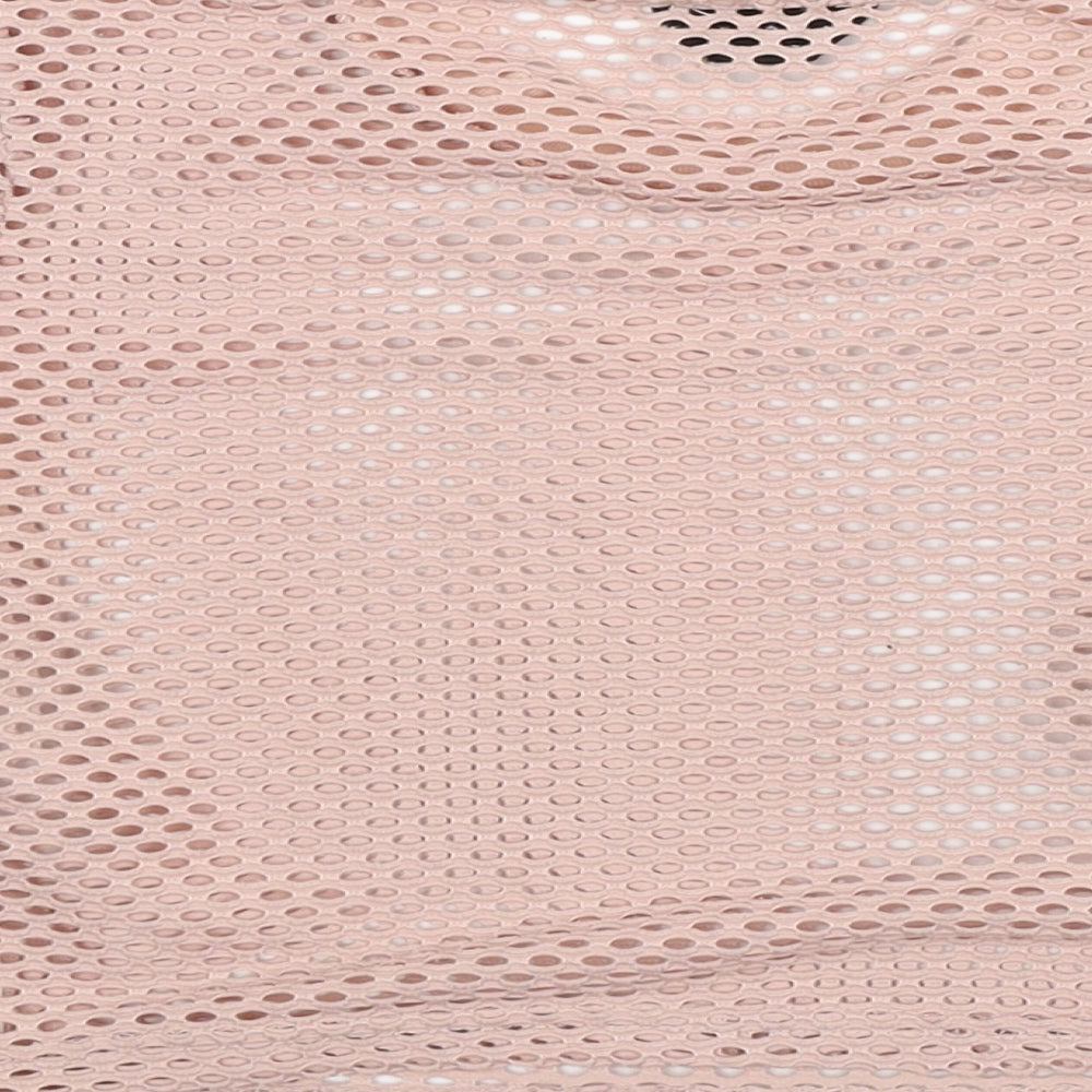 Topshop Womens Pink Polyester Cropped T-Shirt Size 8 Mock Neck