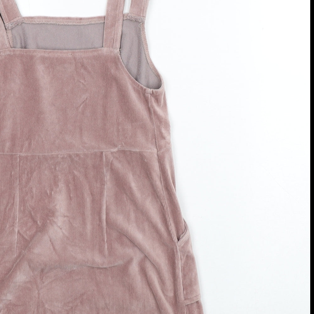 Topshop Womens Pink Cotton A-Line Size 6 Square Neck