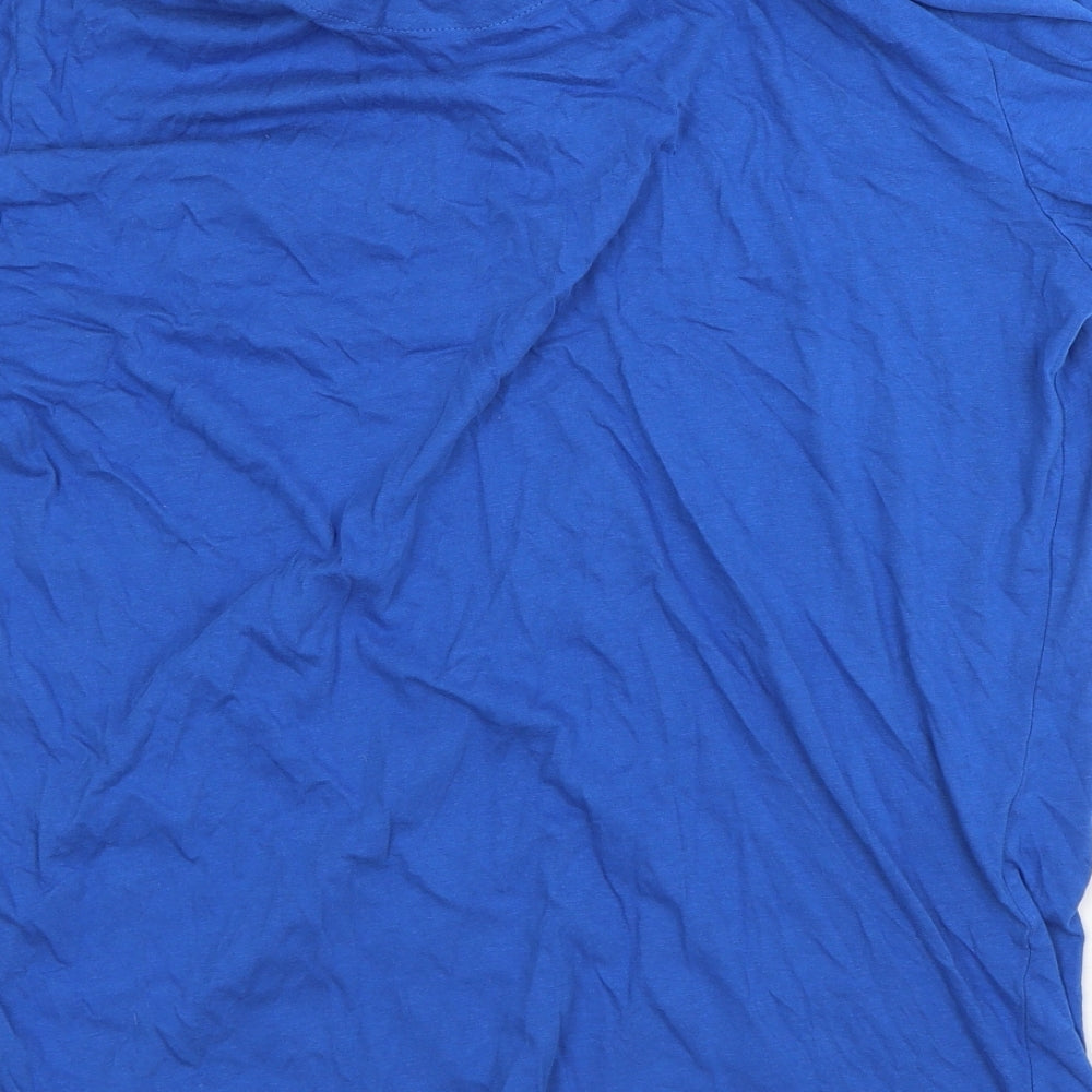 Easy Womens Blue 100% Cotton Basic Polo Size L Collared