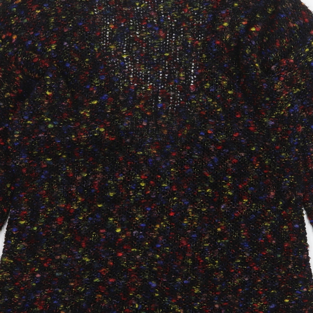 Limited Collection Womens Multicoloured V-Neck Polka Dot Acrylic Cardigan Jumper Size M