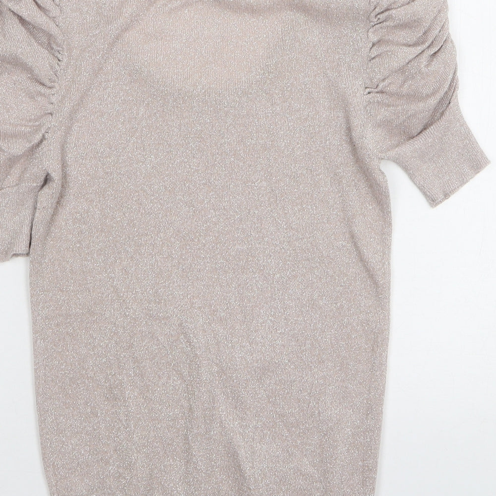 Topshop Womens Pink Round Neck Viscose Pullover Jumper Size 8