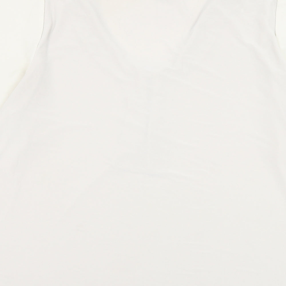 NEXT Womens Grey Polyester Basic Blouse Size 16 V-Neck