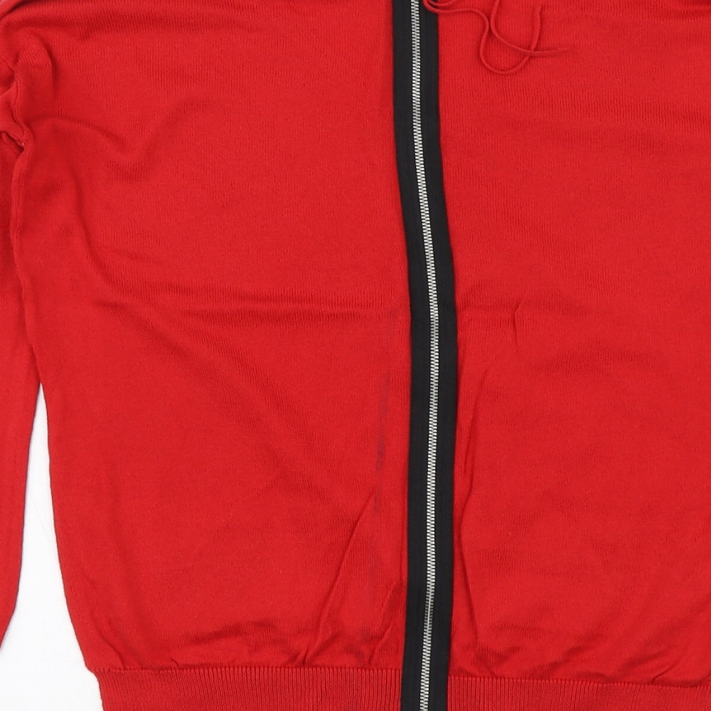 ASOS Womens Red V-Neck Cotton Pullover Jumper Size 8