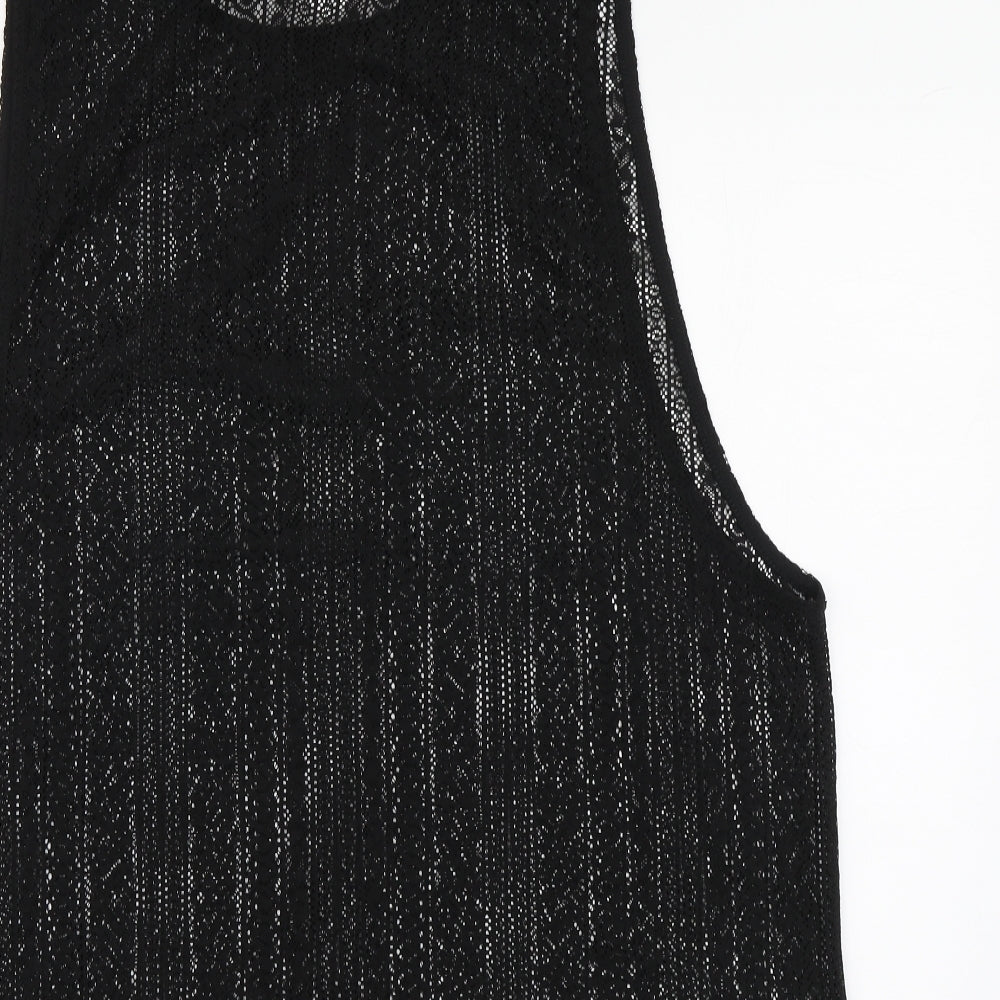 Atmosphere Womens Black Polyester Basic T-Shirt Size L Round Neck - BEACHWEAR