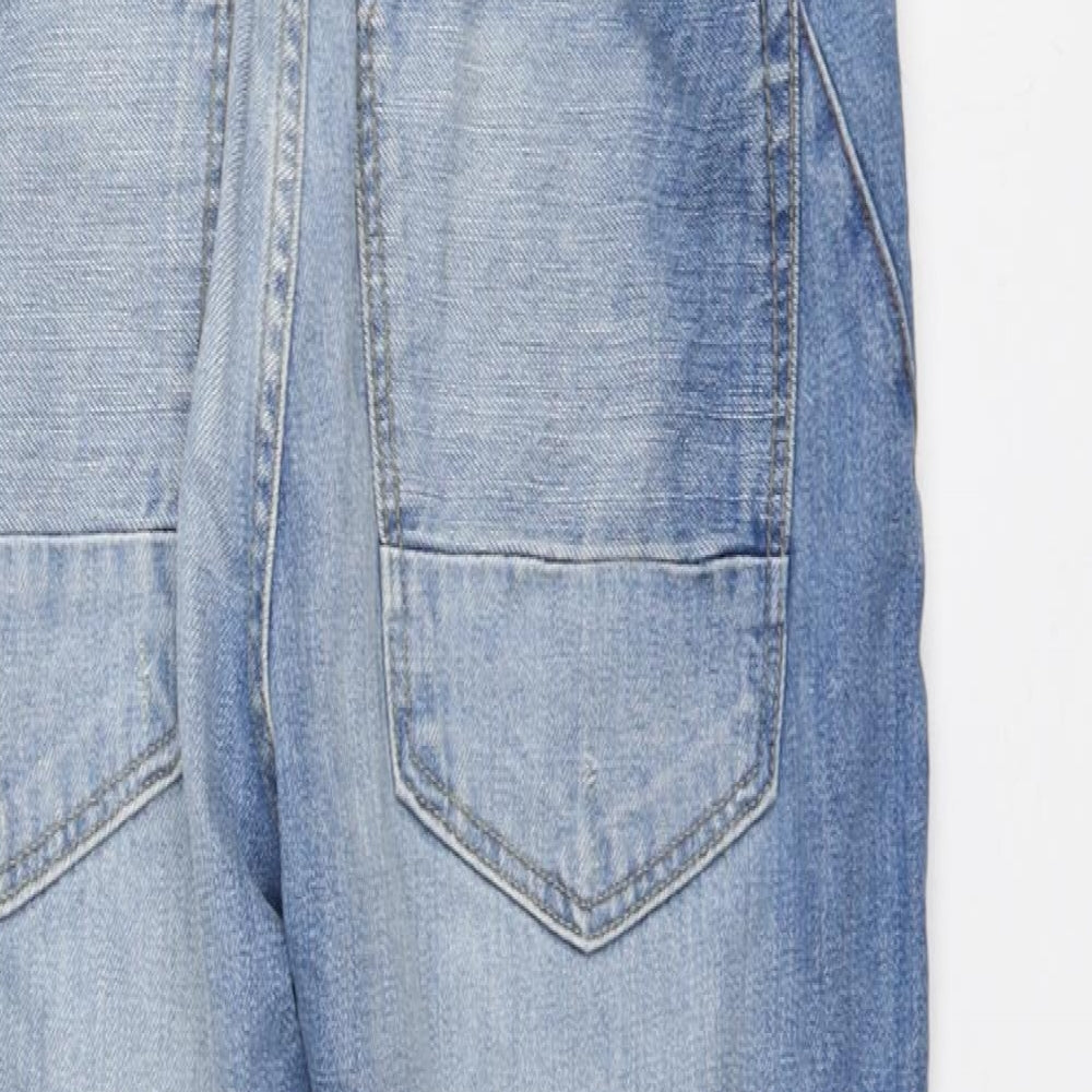 H&M Womens Blue Cotton Tapered Jeans Size 27 L30 in Regular