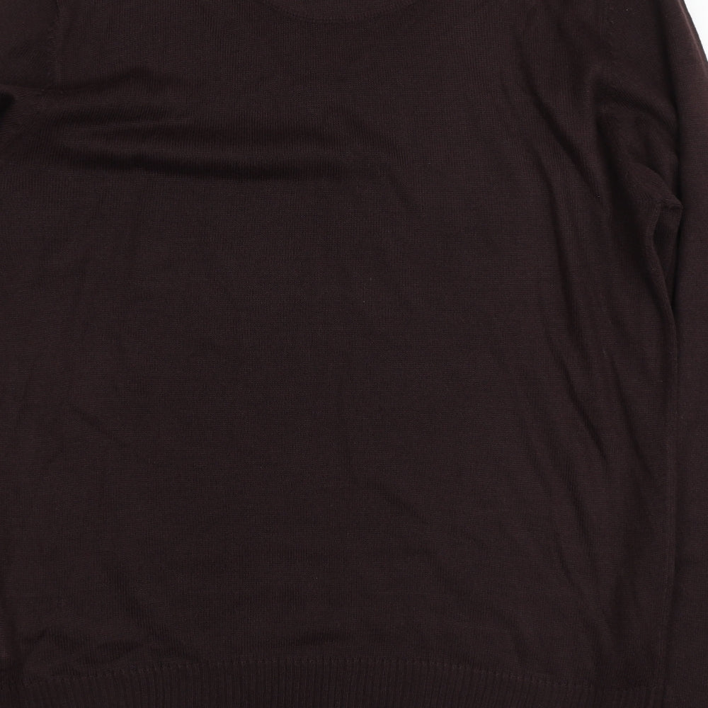 Industralize Mens Brown Round Neck Acrylic Pullover Jumper Size XL