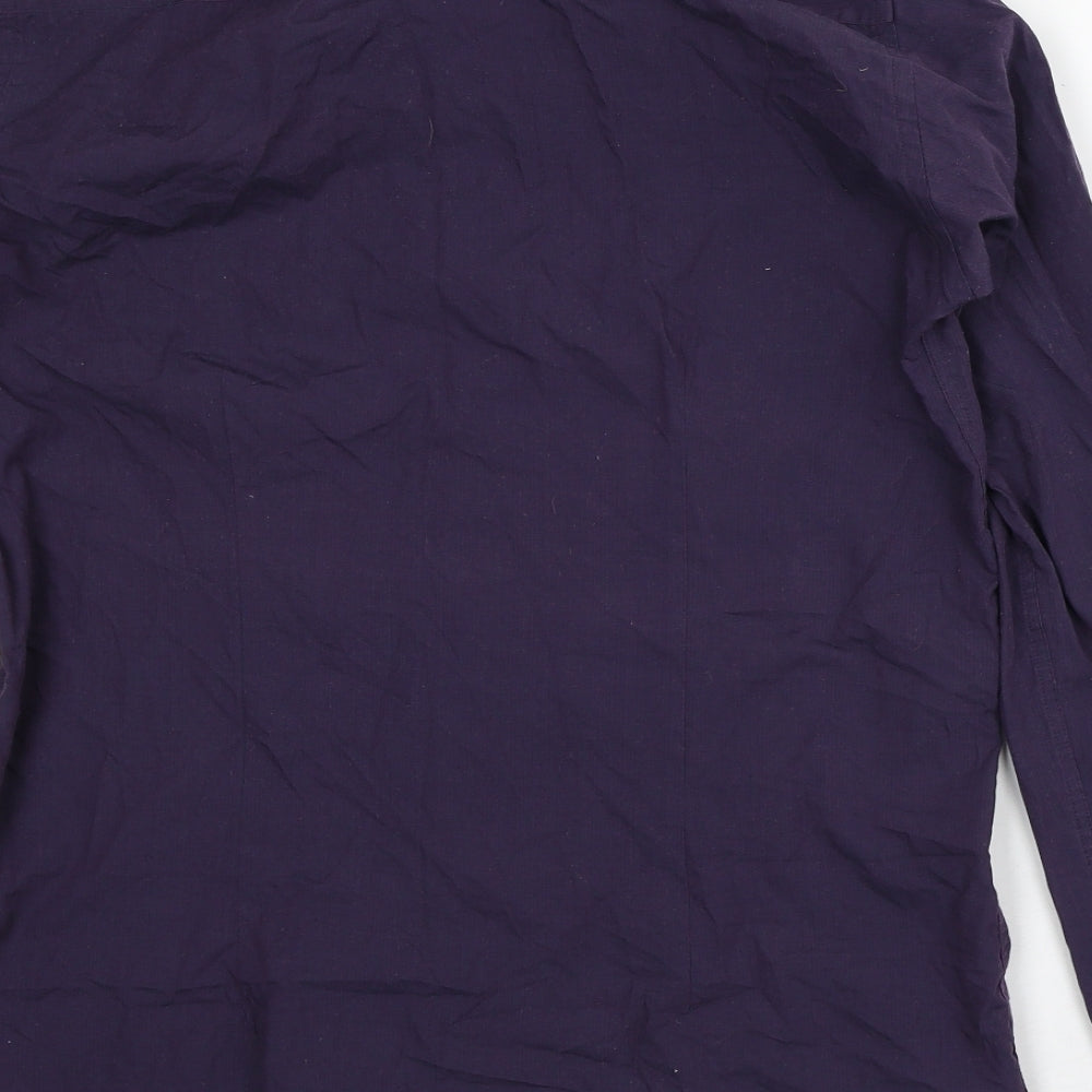 Cedarwood State Mens Purple Striped Cotton Button-Up Size M Collared