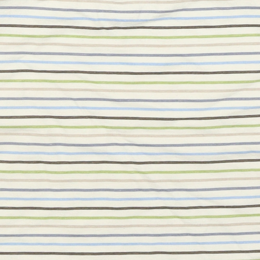 Willow Boys Multicoloured Striped Cotton Basic T-Shirt Size 12-18 Months Round Neck Pullover
