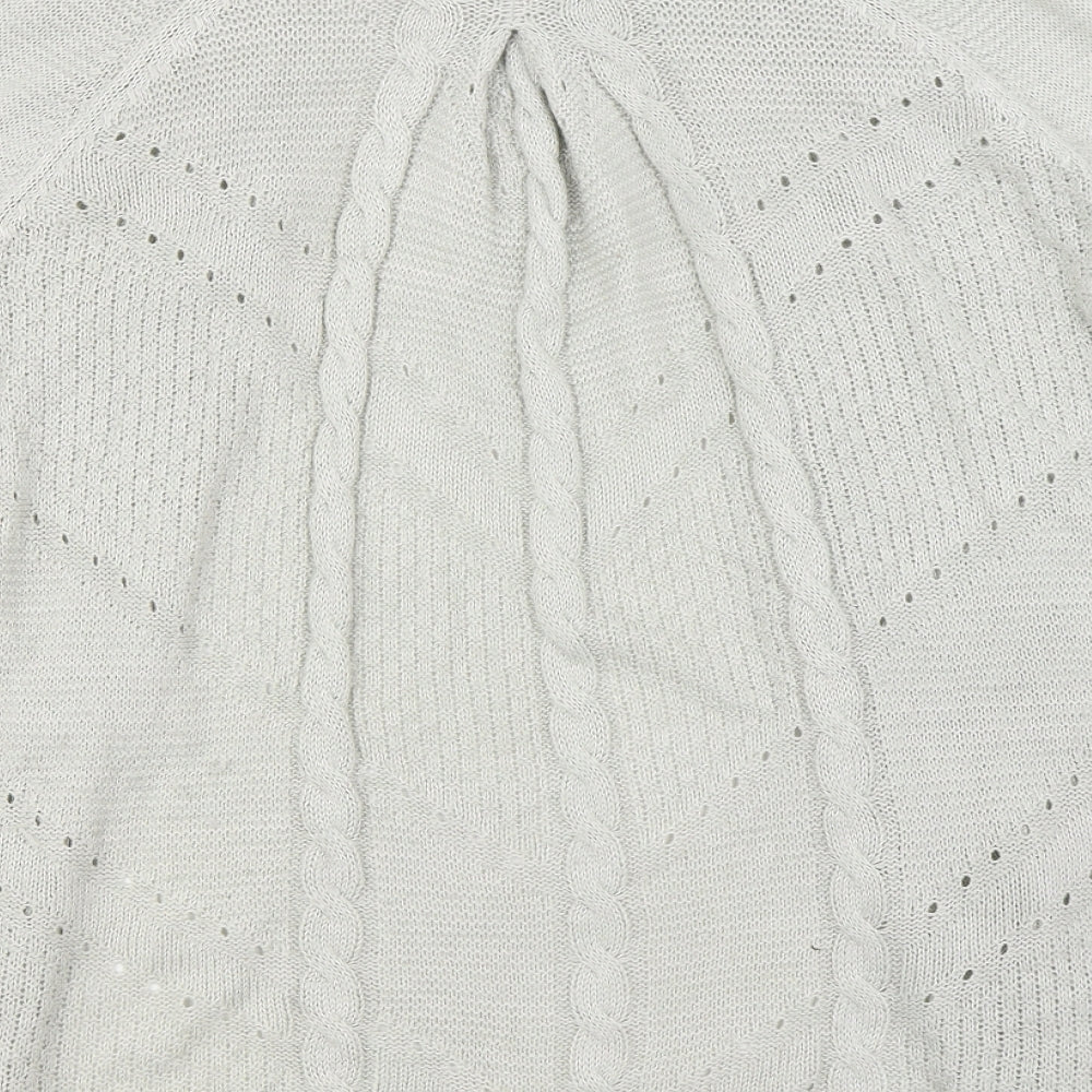 Marks and Spencer Womens Grey V-Neck Acrylic Cardigan Jumper Size 14