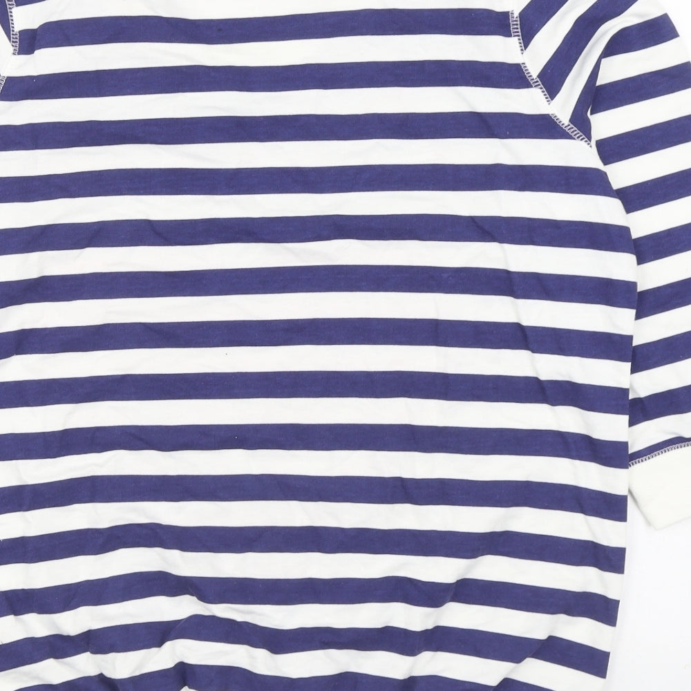 George Womens Blue Striped Cotton Pullover Sweatshirt Size 16 Pullover