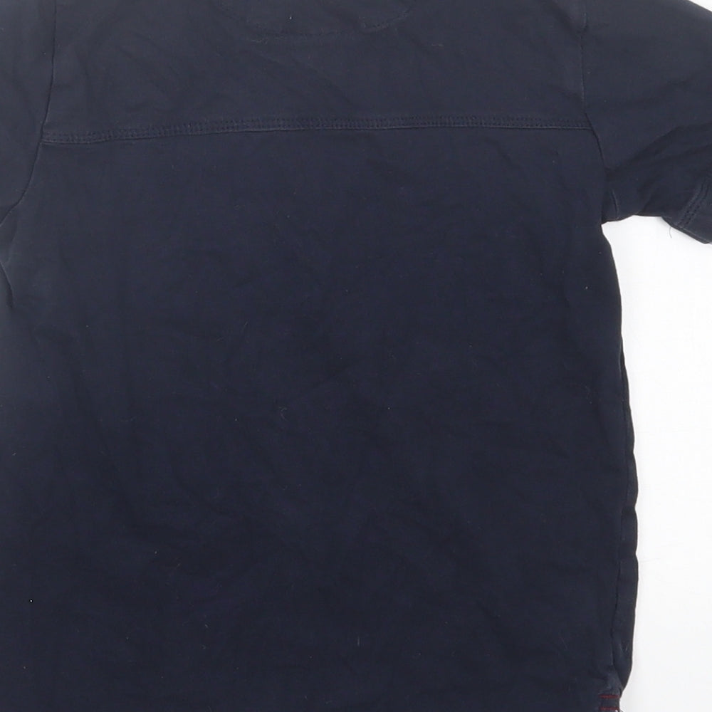 Next Boys Blue Cotton Basic Polo Size 6 Years Collared Button
