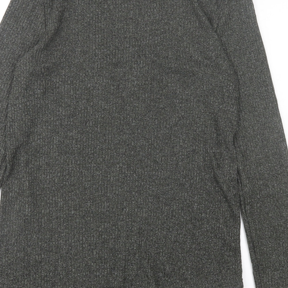 River Island Womens Green Polyester Basic T-Shirt Size S Crew Neck