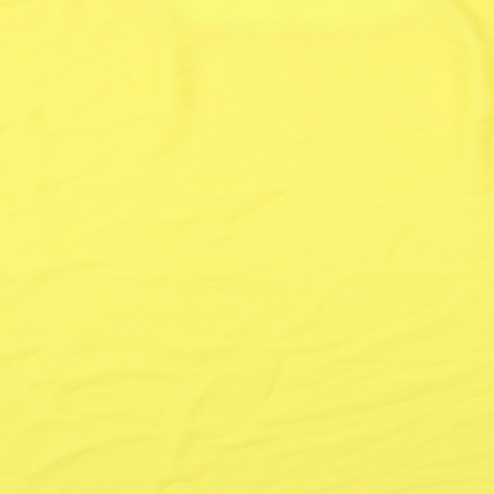 Zara Womens Yellow Polyester Basic Blouse Size XS Round Neck