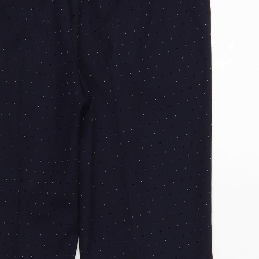 NEXT Womens Blue Polka Dot Polyester Dress Pants Trousers Size 8 L27 in Regular Button
