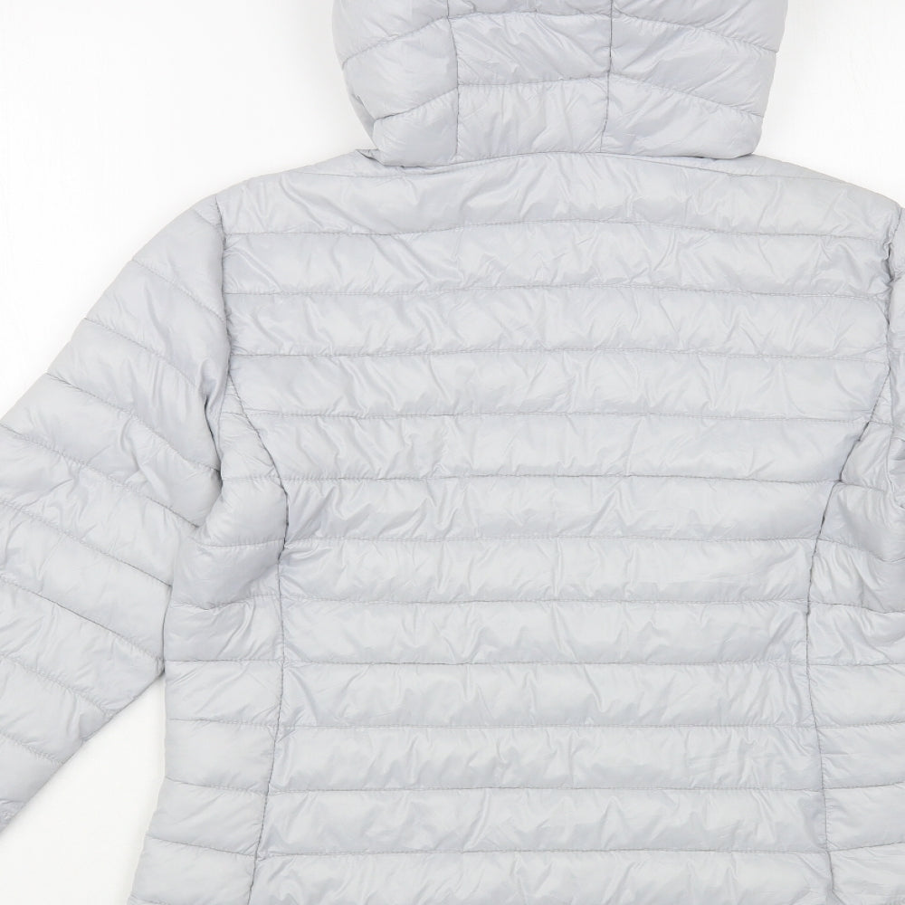 Dunnes Stores Womens Grey Quilted Jacket Size S Zip