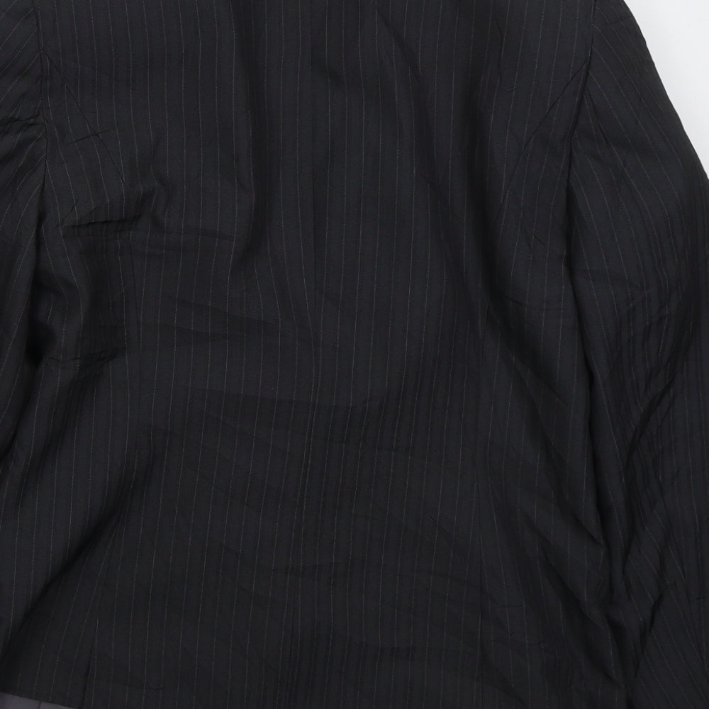 George Womens Grey Striped Polyester Jacket Suit Jacket Size 14