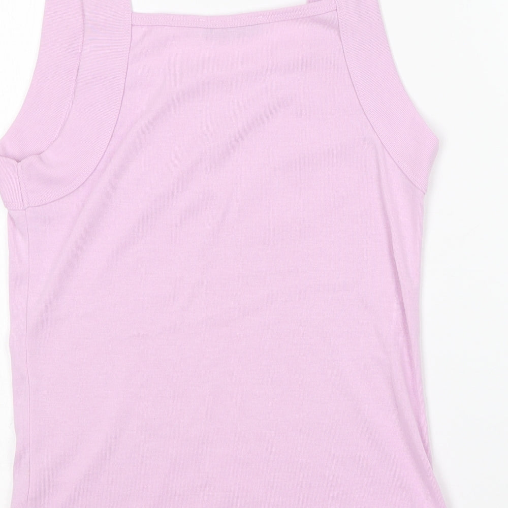 Emreco Womens Purple Polyester Basic Tank Size 12 Square Neck