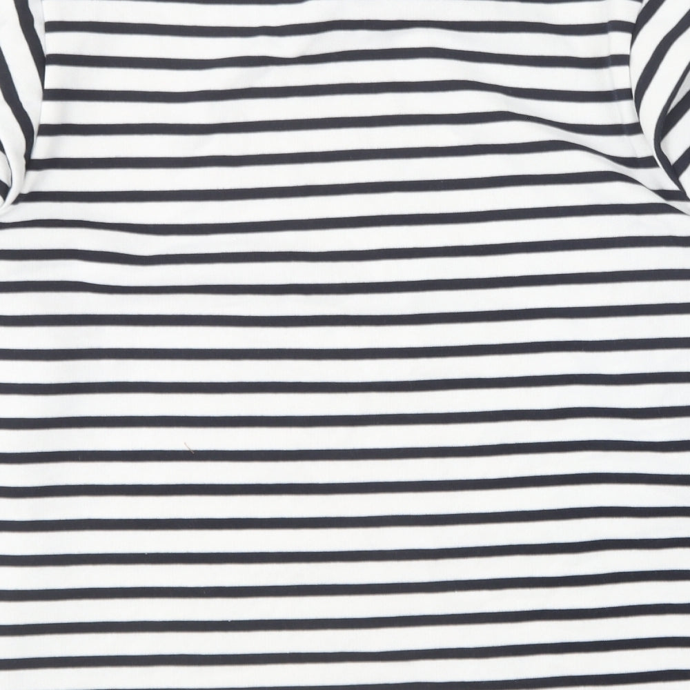 Papaya Womens Blue Round Neck Striped Polyester Pullover Jumper Size L